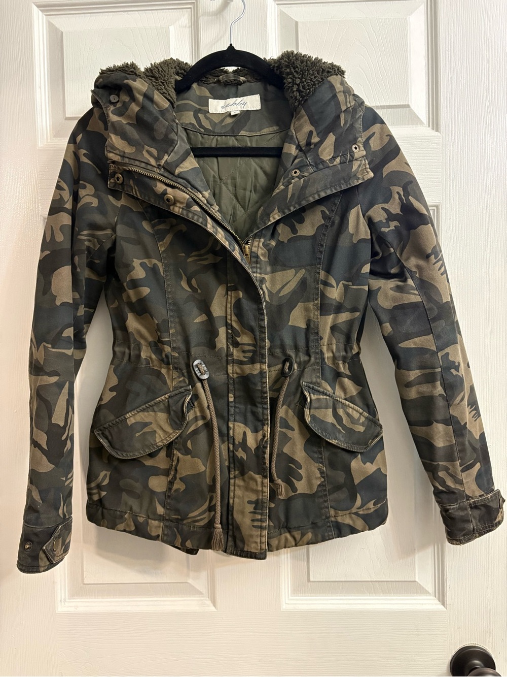 Sebby Green Camo Jacket with Hood